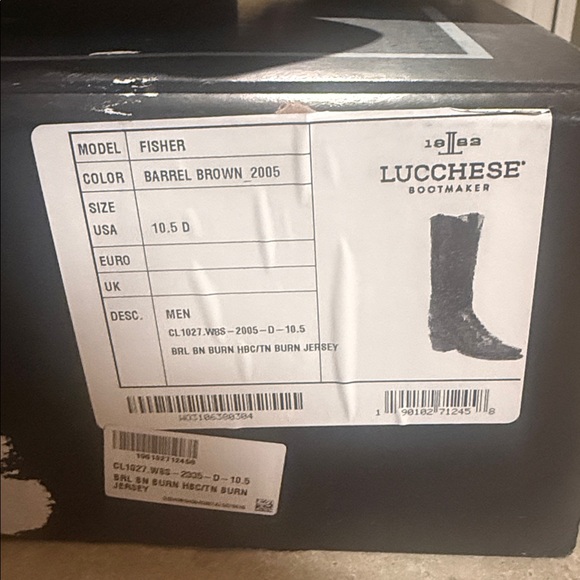 Lucchese Dark Brown and Tan Western Boots - Picture 4 of 5